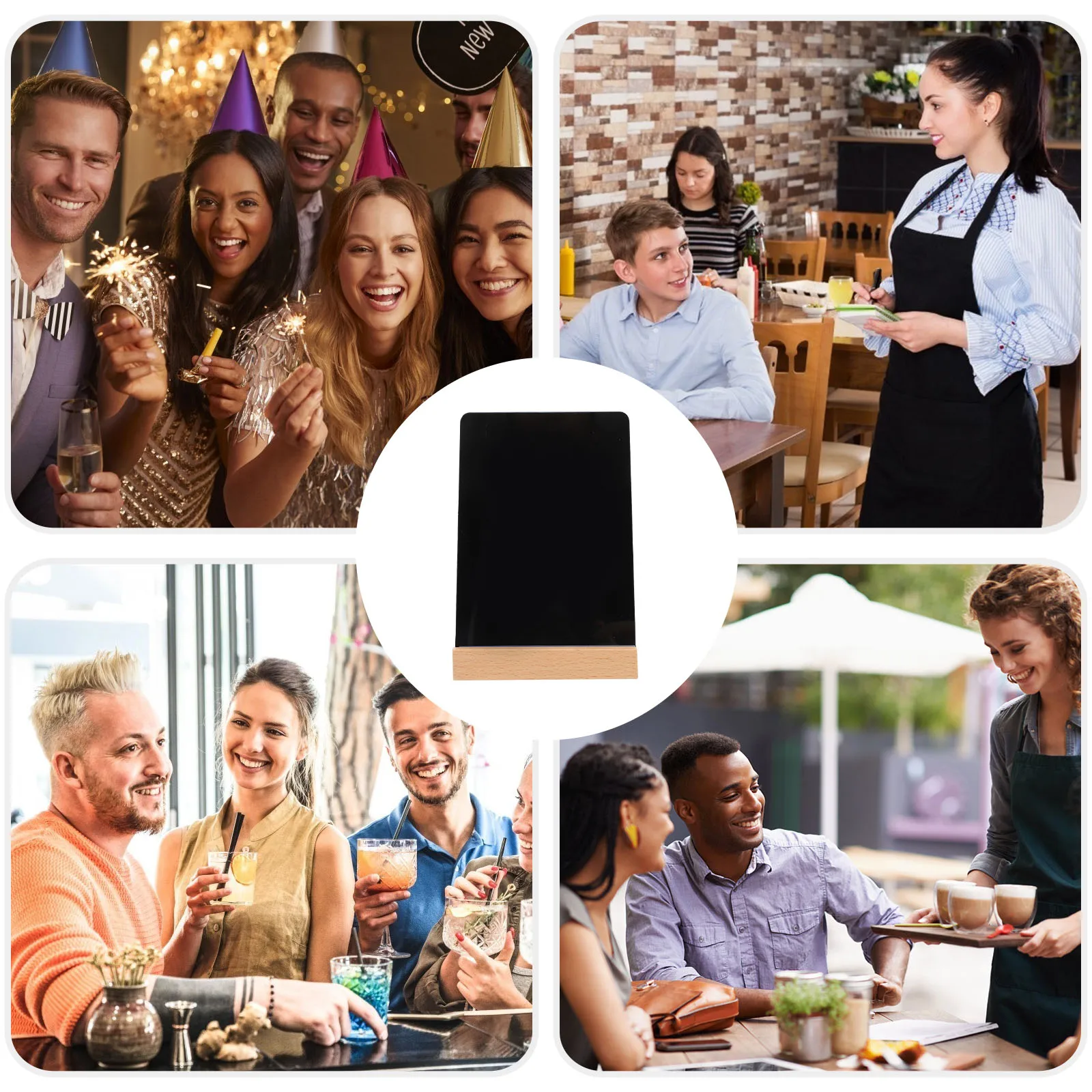 Wooden Display Board Mini Message Home Sign Dry Erase Writing Bulletin Whiteboard Black Household