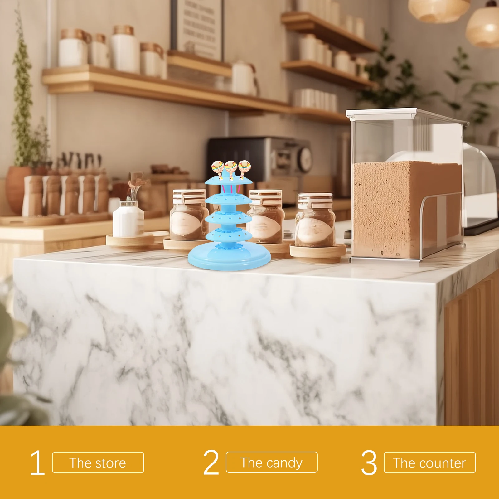 

Multi-Tier Sturdy Pp Material Stand Decorative Display Holder For Weddings Parties Cake Pops Store Display Rack Desktop Holder