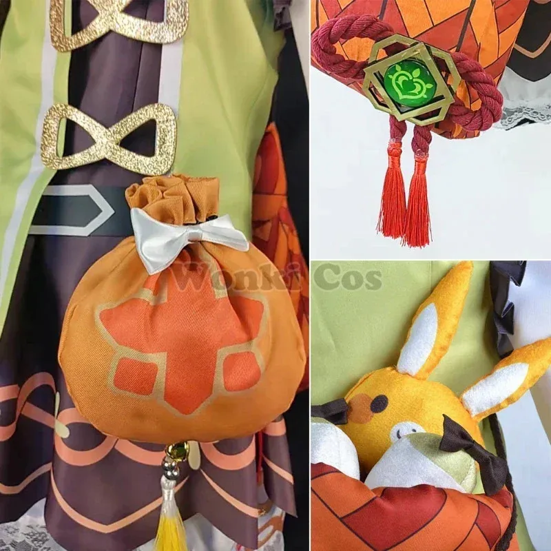 

Yaoyao Косплей Костюм Парик Лоли Костюмы Девочек Игра Impact Yao Yao Косплей Рюкзак Куклы Сумка Партии Костюмы Полный Комплект