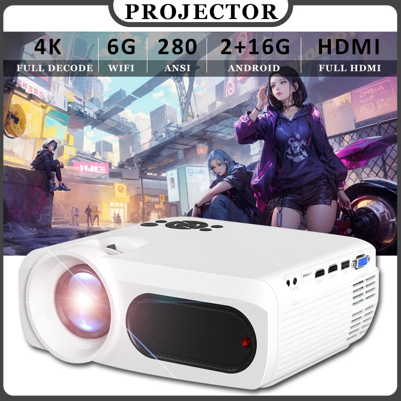 M7 Home Theater Projector Android 9.0 for 4K Projector WIFI6 BT4.1 300ANSI Support 8K 1920*1080 LED 3D HD Smart Beam Projector