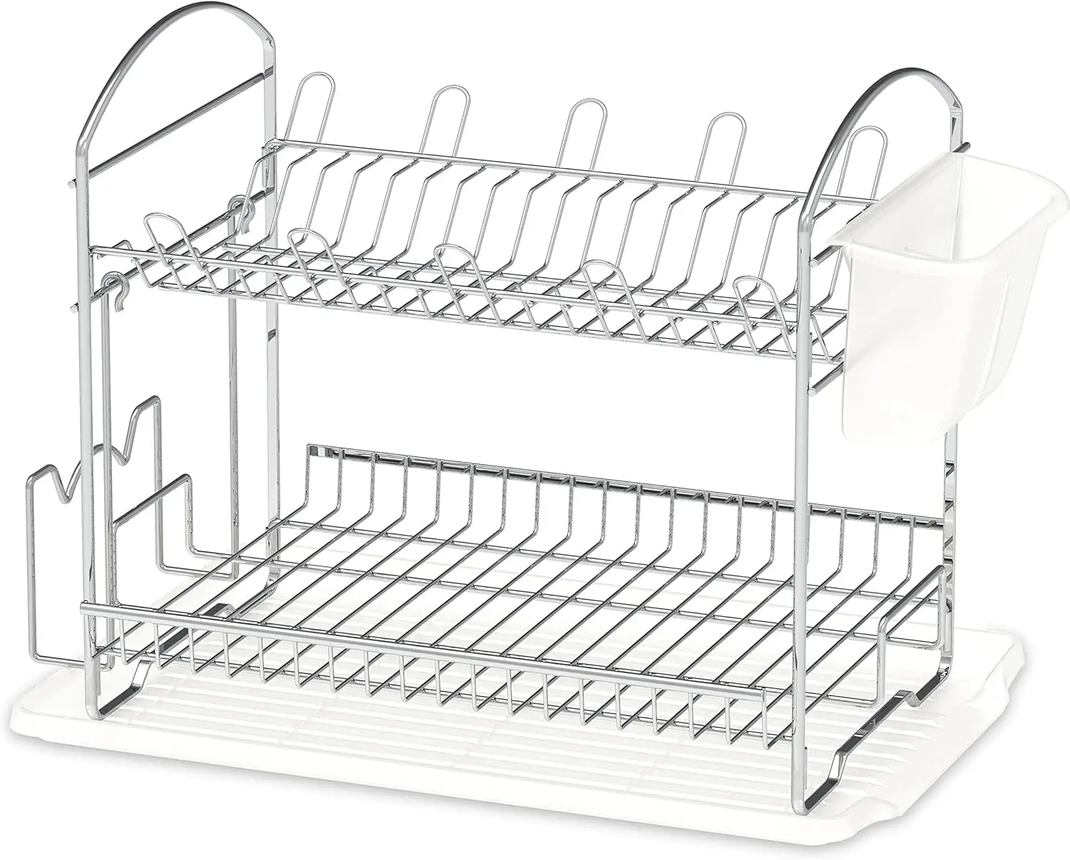 

2-Tier Stainless Steel Dish Rack with Drainboard, Chrome for Kitchen