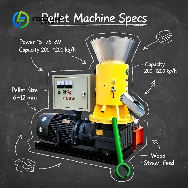 Customized ring die feed pellet mill 80‑130kg/h poultry pigeon broiler fodder granulator for farm breeding processing