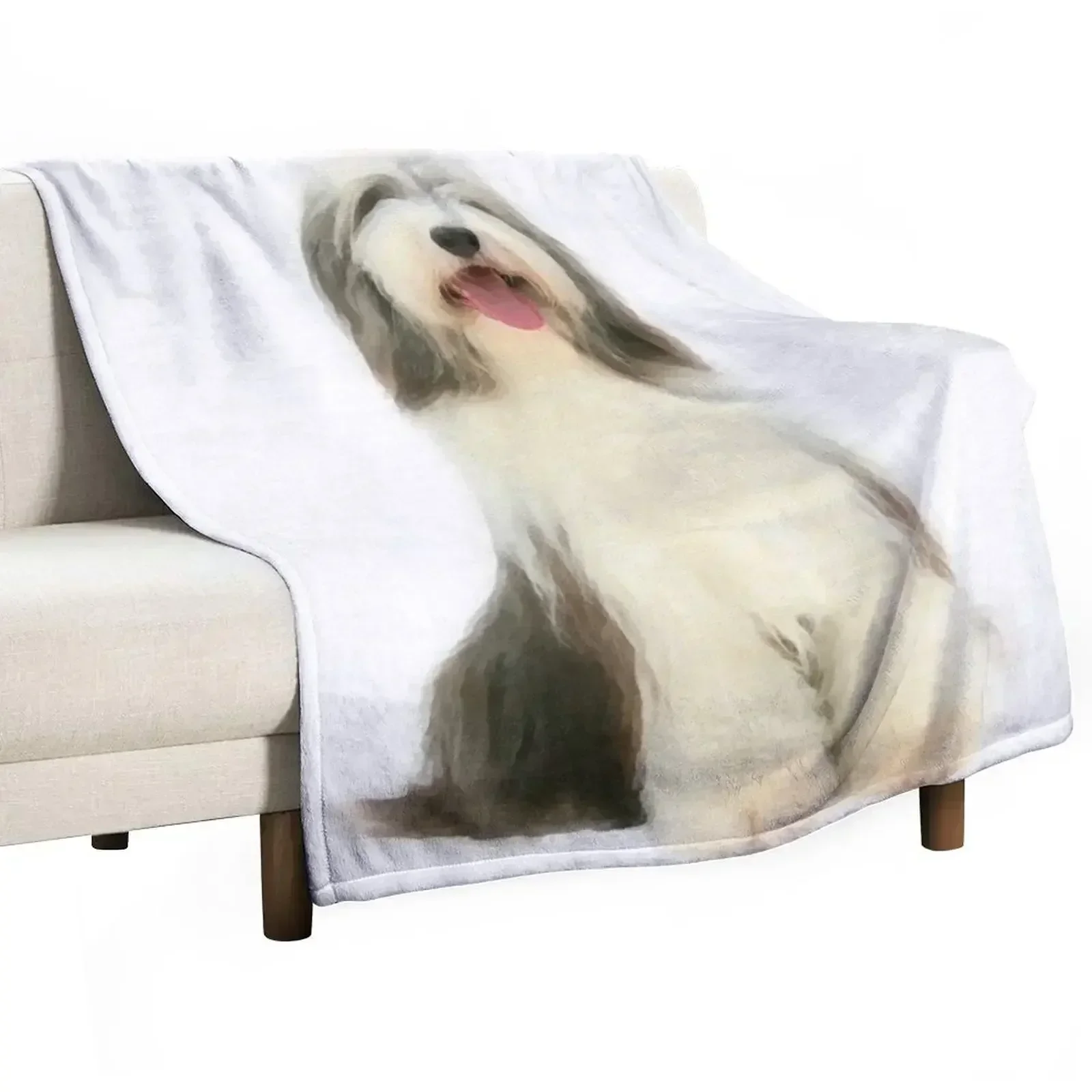 

Bearded Collie Dog Throw Blanket Furry Decoratives Bed covers Blankets