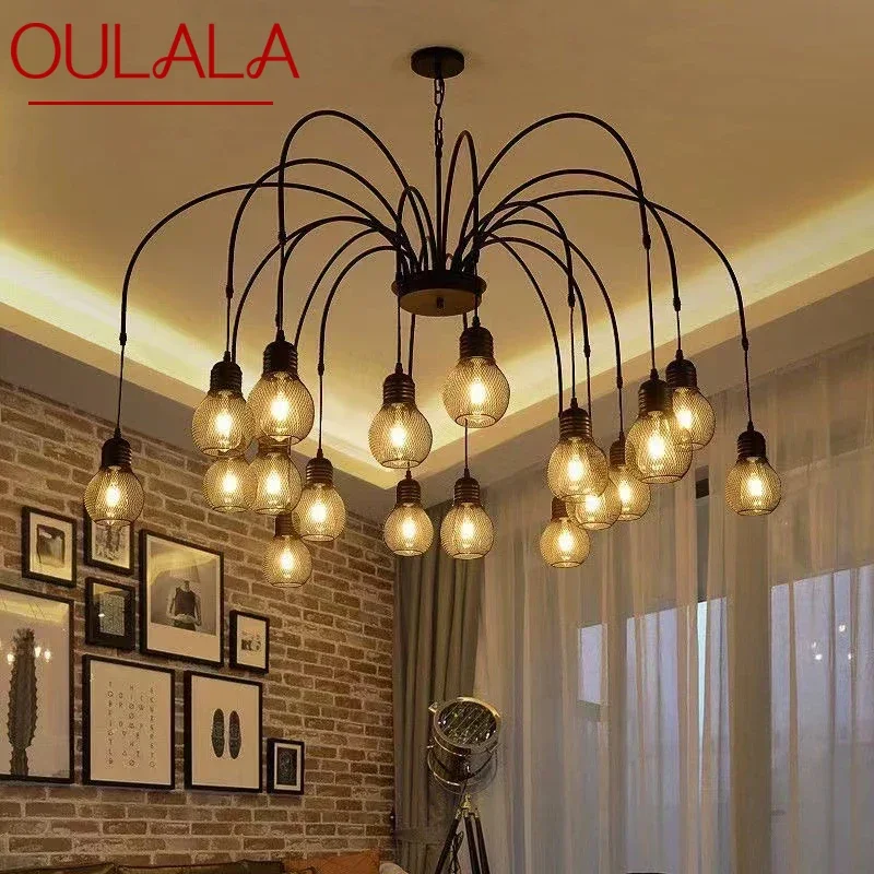 OULALA American Retro Pendent Lamp Industrial Wind Living Room Restaurant Loft Clothing Store Cafe Bar Box Homestay Chandelier