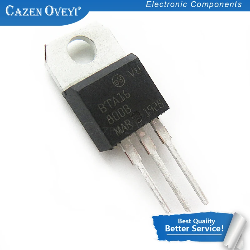 

IC Chipset 10pcs/lot BTA16-800B TO-220 BTA16-800 TO220 BTA16 800V 16A 16-800B new and original In Stock