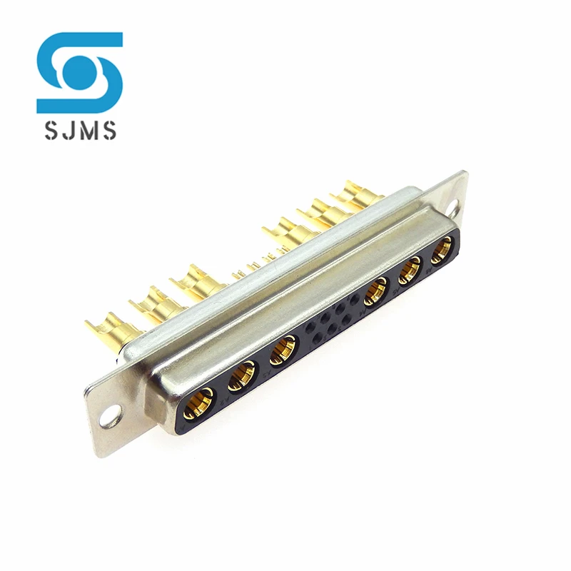 1PCS 13W6 30A Gold plated Male / Female high current Connector D-SUB adapter solder type 13Pin Plug Socket Welding High Power