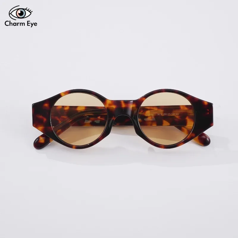 New Fashion Women Sunglasses High-quality Retro Personality Korean Version Acetate Round Men Outdoor Driving Fishing Sun Glasses