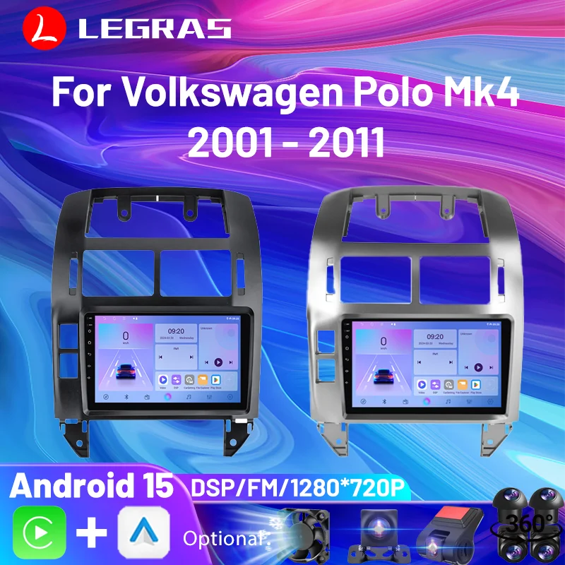 

HD IPS Screen Head Unit 9 Inch For Volkswagen Polo Mk4 2001 - 2011 Carplay Auto Multimedia Video Player GPS FM DSP BT Autoradio