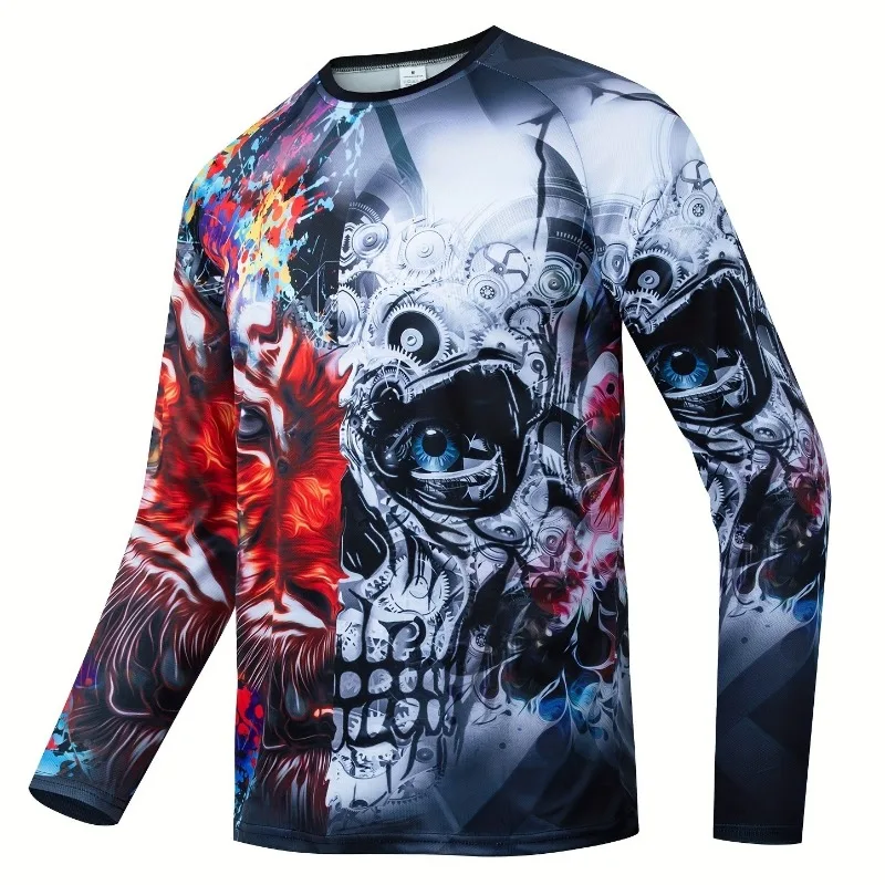 2026 Summer Downhill Suit Long Sleeved T-shirt Men's Quick Drying Breathable Mountain Bike Riding Suit Off-road Motorcycle