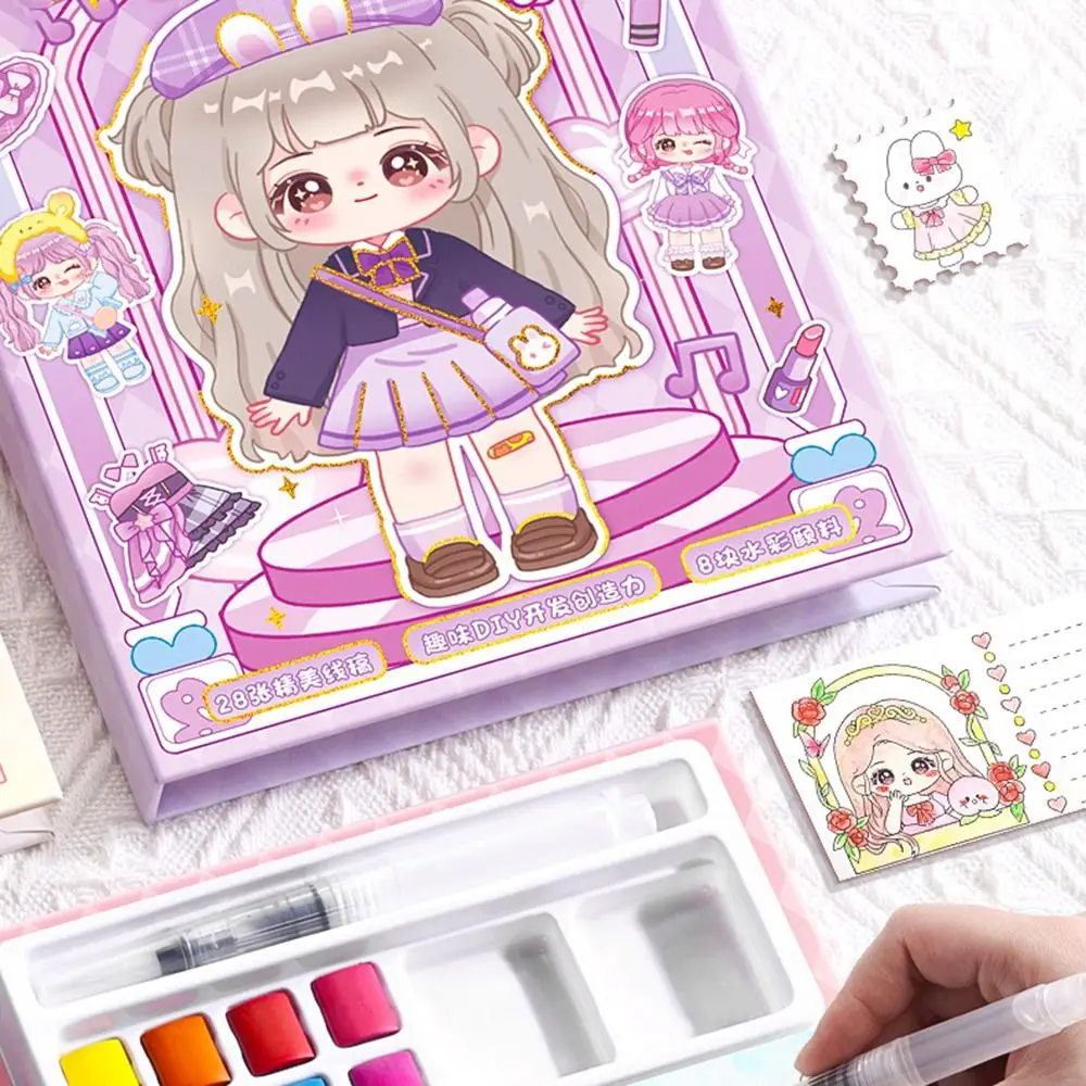 

DIY Kids Watercolor Painting Book Cute Creativity Watercolor Painting Book Cartoon Montessori Toys Filling Color Book Set