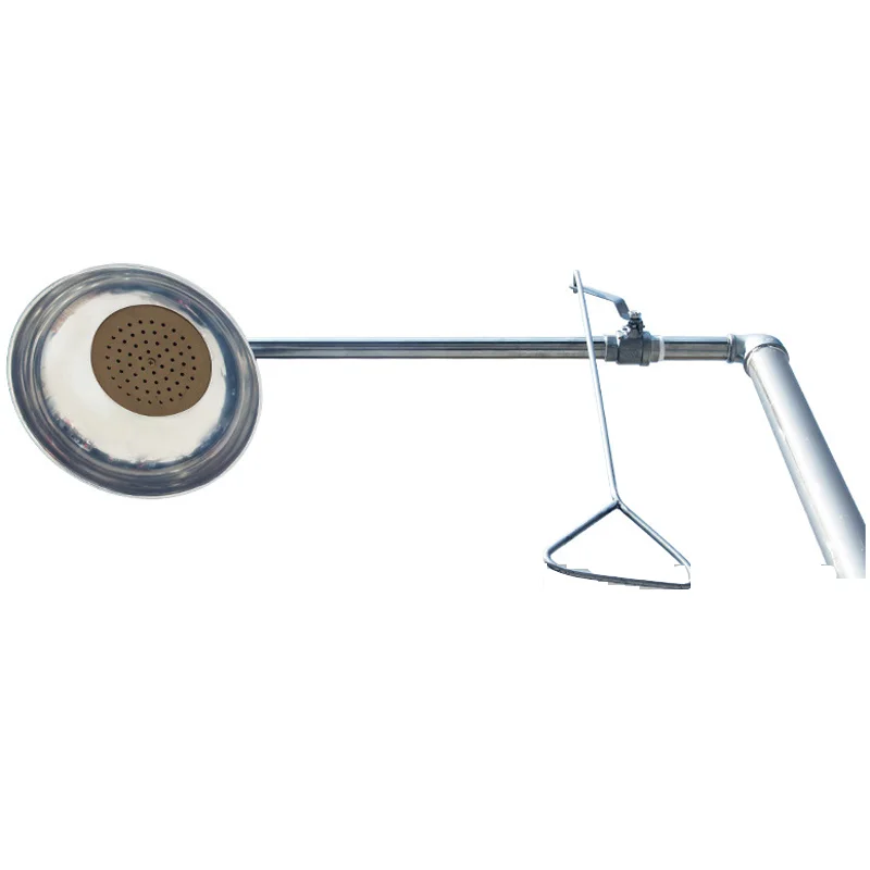304 Stainless Steel Composite Emergency Shower Eyewash，Factory Inspection Vertical Double Eye Washing Shower Set