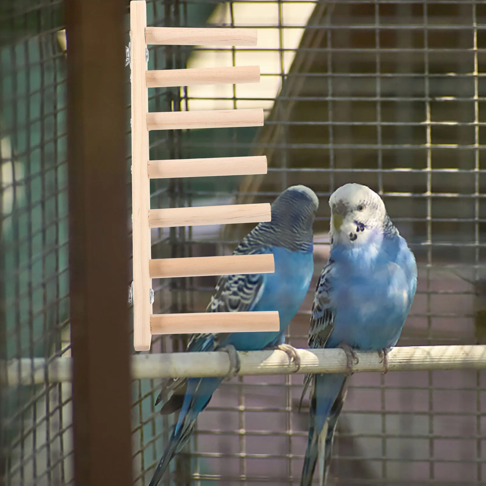 

Wooden Bird Perch Parrot Stand 7 Layers Climbing Toy Cage Accessories Grinding Beak Claw Play Platform Bird Toys Parakeet