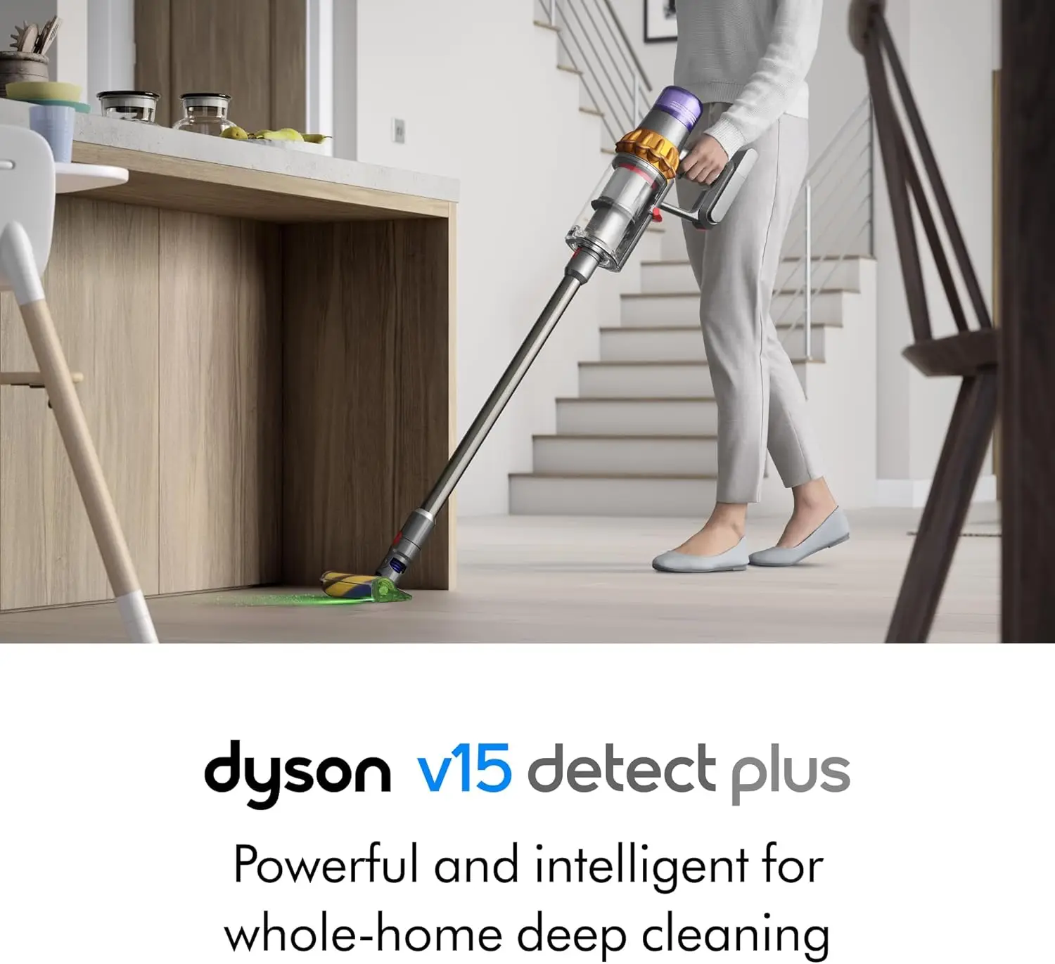 Dyson V15 Detect Plus Cordless Vacuum, Yellow/Nickel