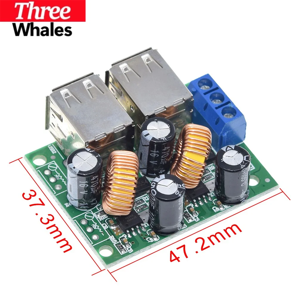 THR 4 Four USB Port A5268 Step Down Power Supply Converter Board Module DC 12V 24V 40V to 5V 5A For MP3/MP4 Phone Car Equipment