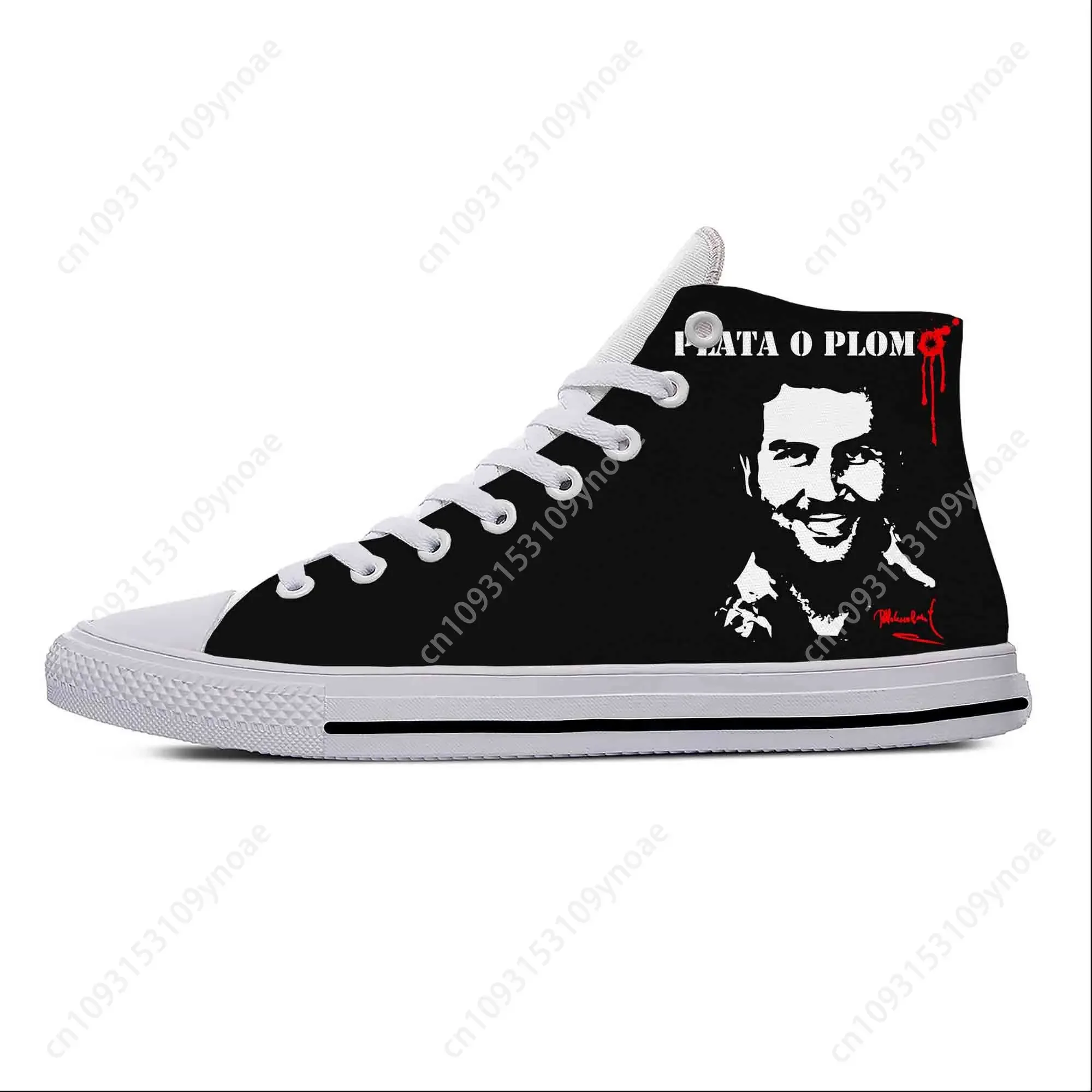 

Anime Cartoon Manga Narcos Pablo Escobar Fashion Casual Cloth Shoes High Top Lightweight Breathable 3D Print Men Women Sneakers