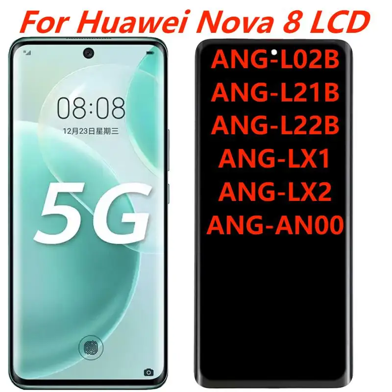 

6.57" Original AMOLED For Huawei Nova 8 5G ANG-AN00 ANG-LX2 ANG-LX1 LCD Display With Frame Touch Screen Digitizer Assembly Parts