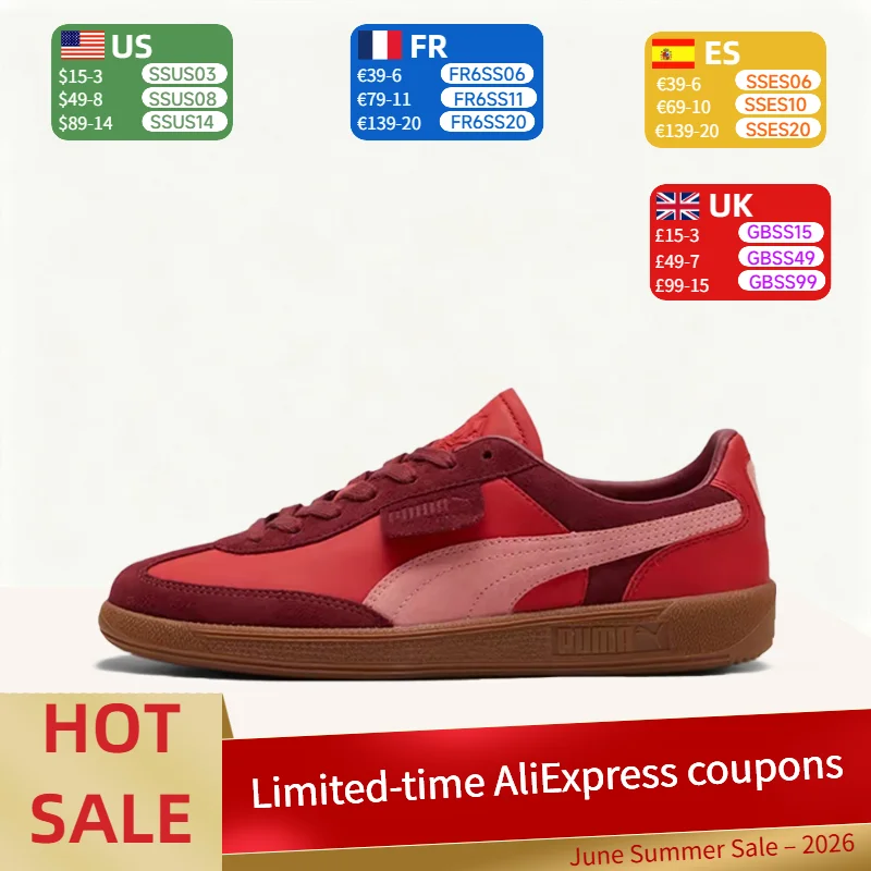 

Puma Palermo T Classic Retro Stylish Premium Soft Versatile Comfortable Casual Low-Top Sneakers Unisex Pink 397308-01