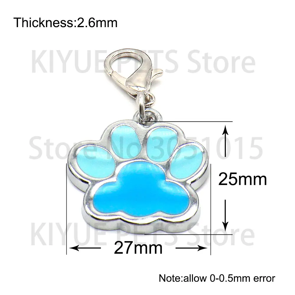 Wholesale 100 Pcs Paw Nametag Pendant Anti-lost Bone Customized Dogs Collars Personalized Dogs Collar Accessories ID TAG Pet Pr