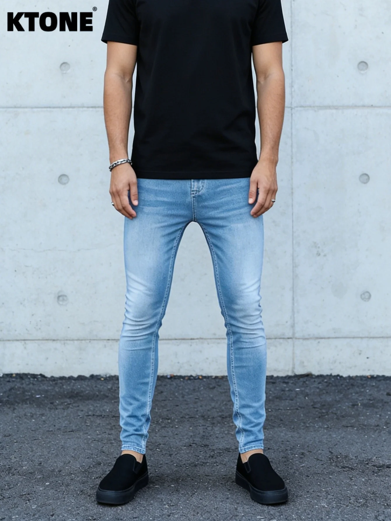 

Casual Blue Men's Slim Jeans Original Y2K Drip Trend Street Denim Trousers No accessories or belts included