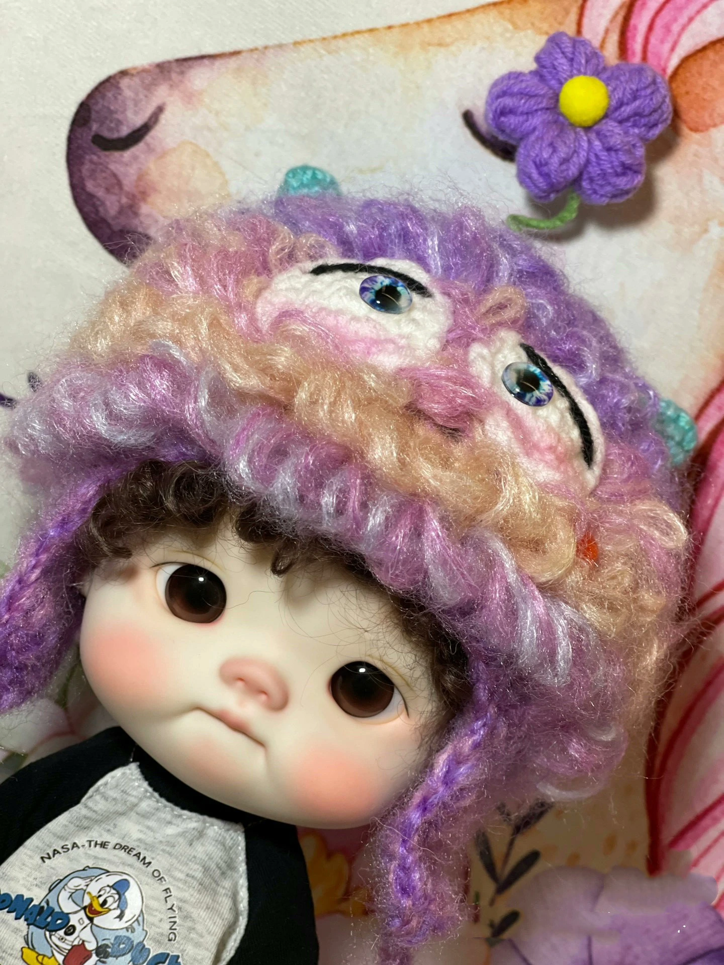 Dula Handmade Little monsters colored yarn Knitted hat cap Blythe ob24 ob22 ob11 Azone Licca ICY JerryB 1/6 Bjd Doll Accessories