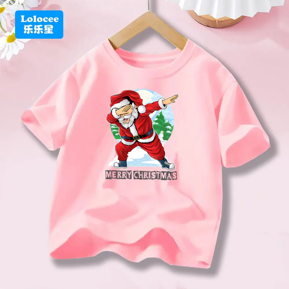 عيد الميلاد الرقص سانتا زي Dabbing تي شيرت للفتيات عيد الميلاد تي شيرت ريترو عادية العصرية الجمالية المحملة بلوزات على الموضة SDLL1