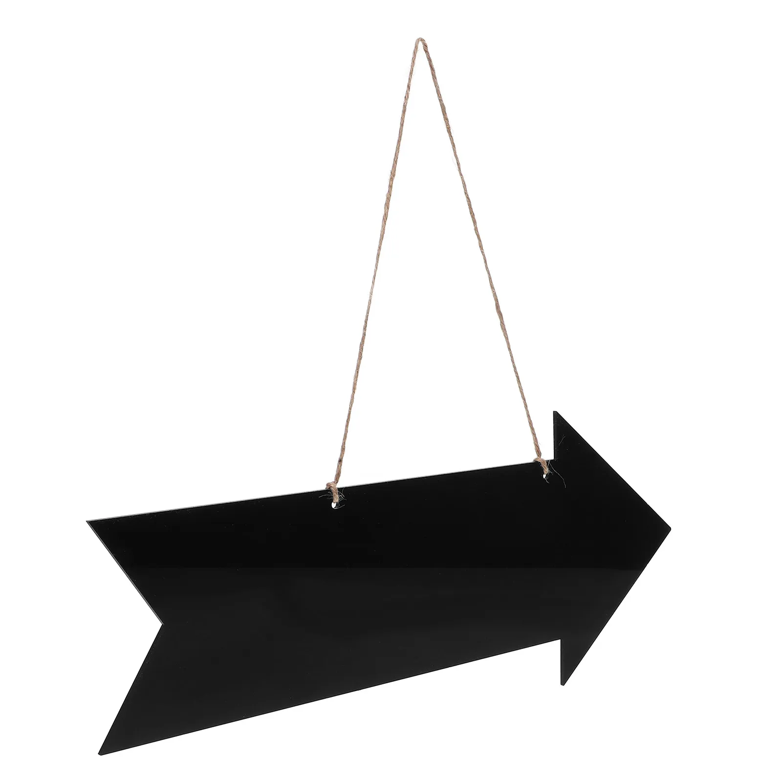 Hanging Arrow Chalkboard Sign Double Sided Black Acrylic DIY Blank Directional Guide for Wedding Party School Office Home Decor