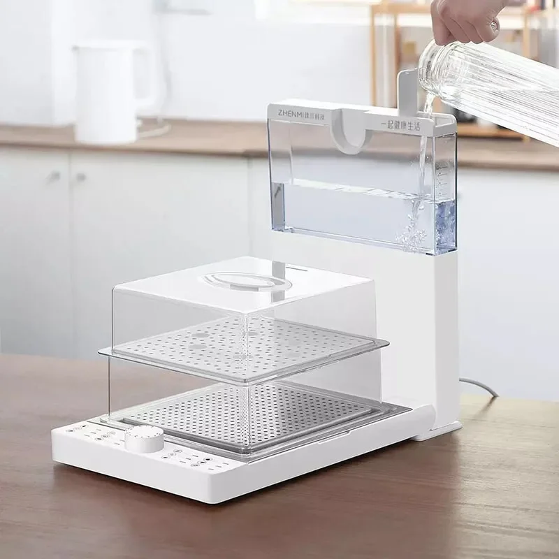 ZHENMI three layers Folding electric steamer multi-function household automatic transparent cooking machine with large capacity