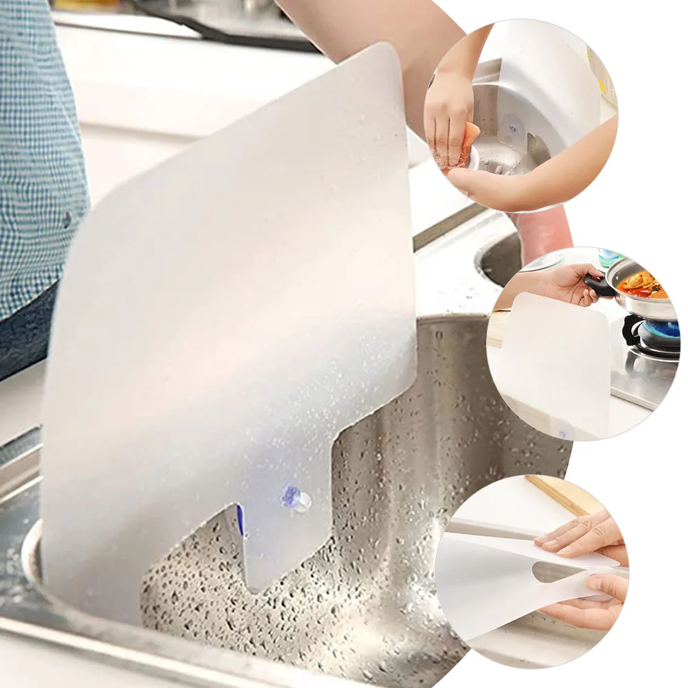 

6pcs Suction Cup Sink Water Guards Kitchen Sink Baffle Boards Wear-Resistant Splashing Baffle For Bathroom Countertop Household