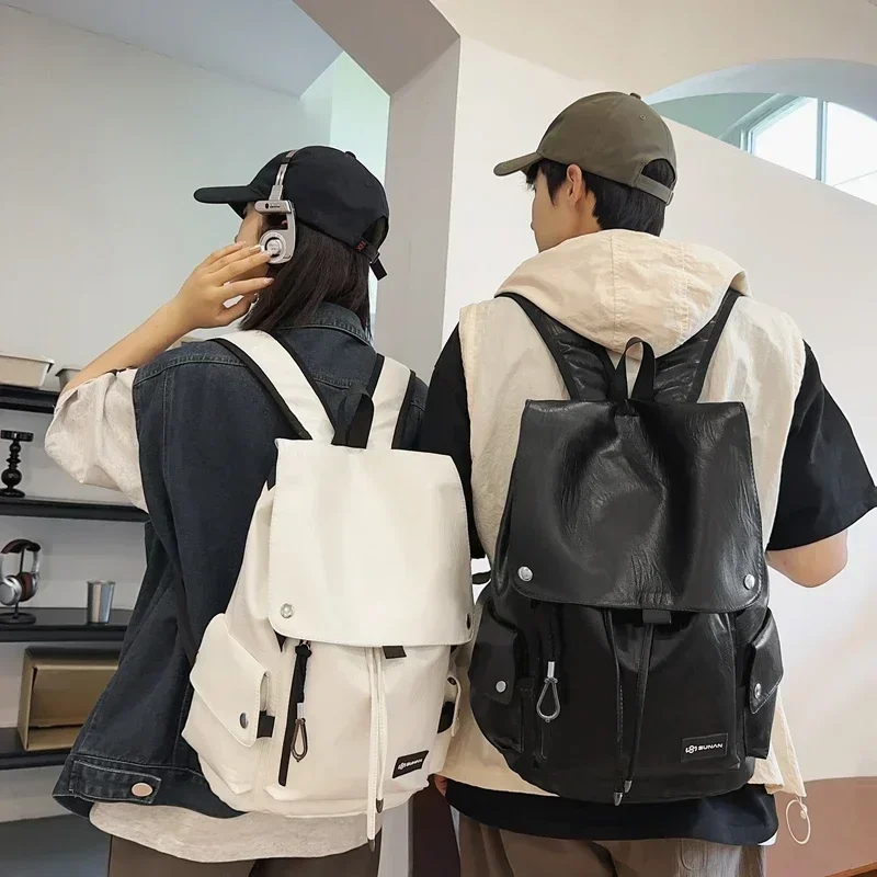 Mochila de estilo versátil de gran capacidad de ocio de PU, nueva cremallera a la moda, bolso de viaje de alta calidad, mochilas escolares de tendencia concisa