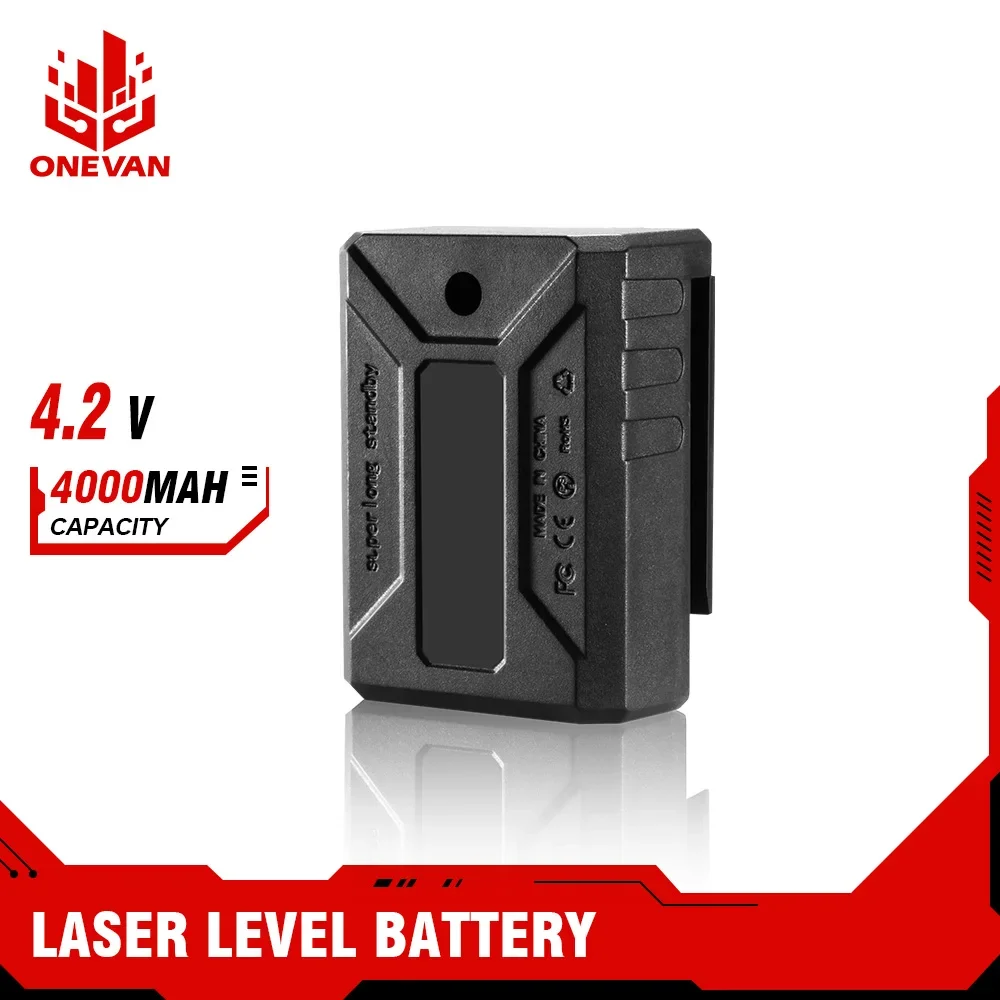 4000mah Infrared Laser Level Rechargeable Lithium Battery For 2-wire / 3-wire / 5-wire / 12 wire Push Universal Battery