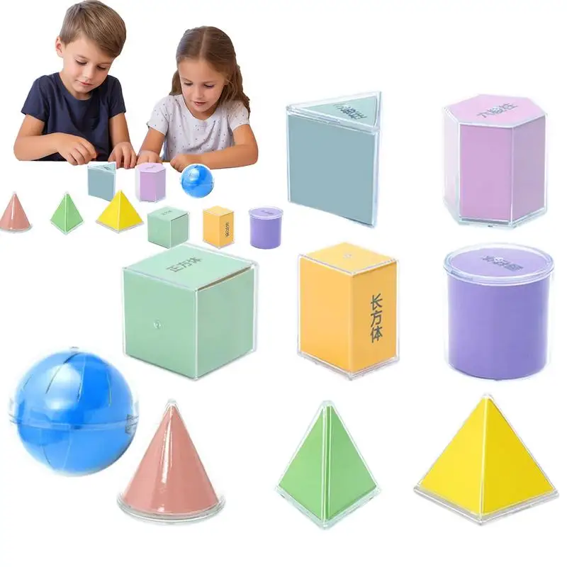 Геометрические блоки из твердых материалов, 3D красочные развивающие обучающие игрушки, портативные классные манипуляции, забавные школьные принадлежности для мальчиков