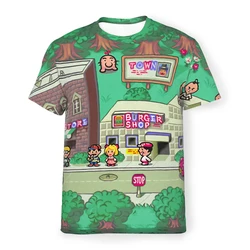 Earthbound Game Polyester TShirt for Men Town Soft Leisure Thin T Shirt Novelty Loose