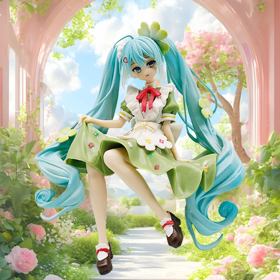 アニメかわいい四つ葉のクローバーの花の妖精フィギュア 14 センチメートル比例ヒューマノイドモデルおもちゃギフトコレクション装​​飾品 PVC