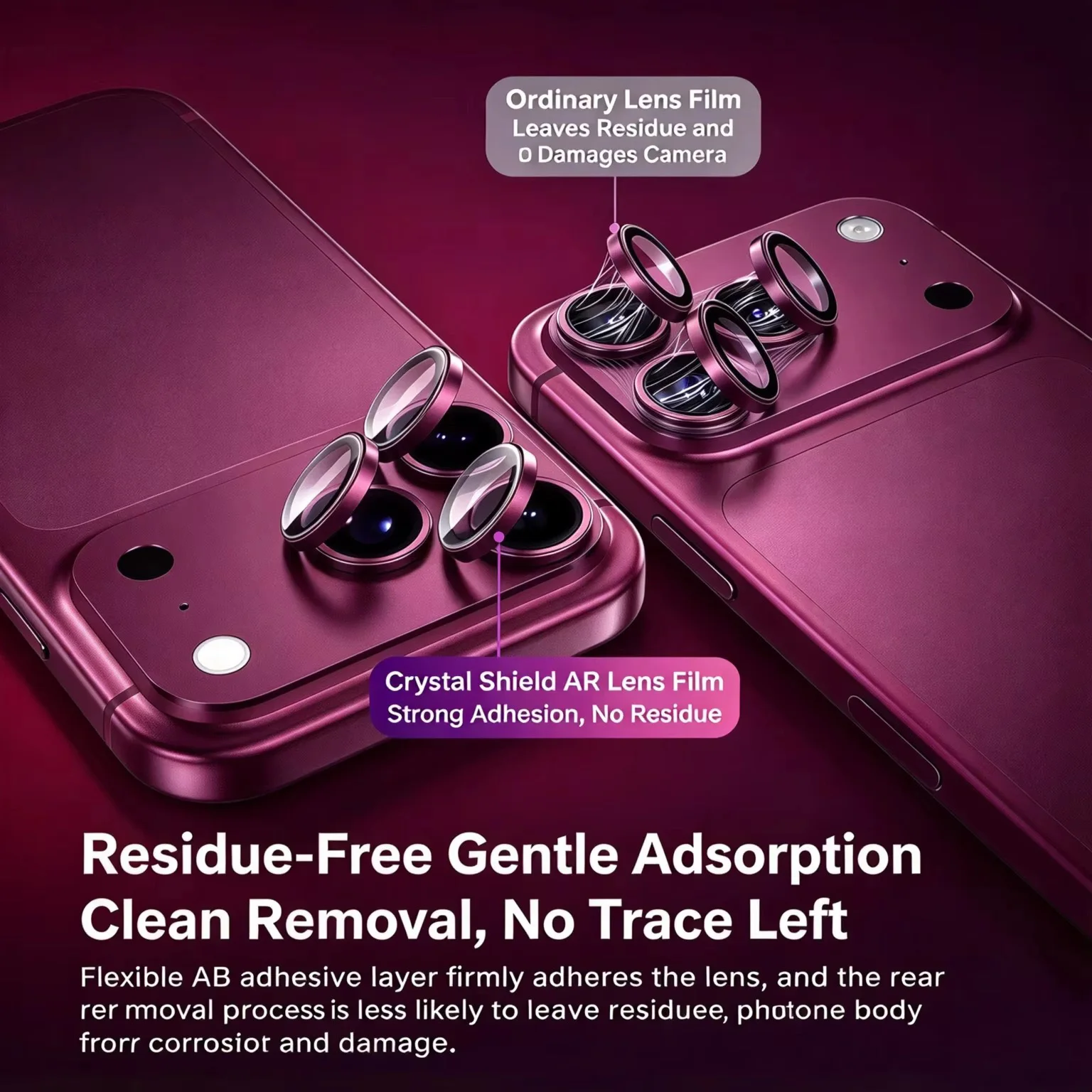 2-3PCS Metal Ring Glass Back Camera Protector Film For iPhone Duo 18 17 14 16 12 15 13 Pro Max Full Cover Lens Cap Scratch Proof - view 5