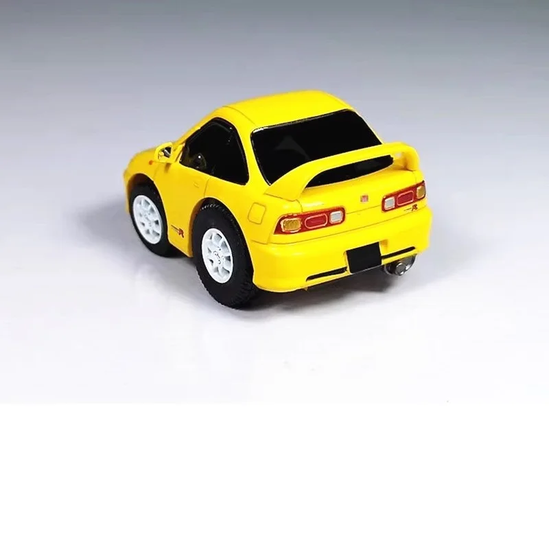 Alloy simulação modelo carro, amarelo Q série, Hon-da Integra DC2, minúsculo, 1:64