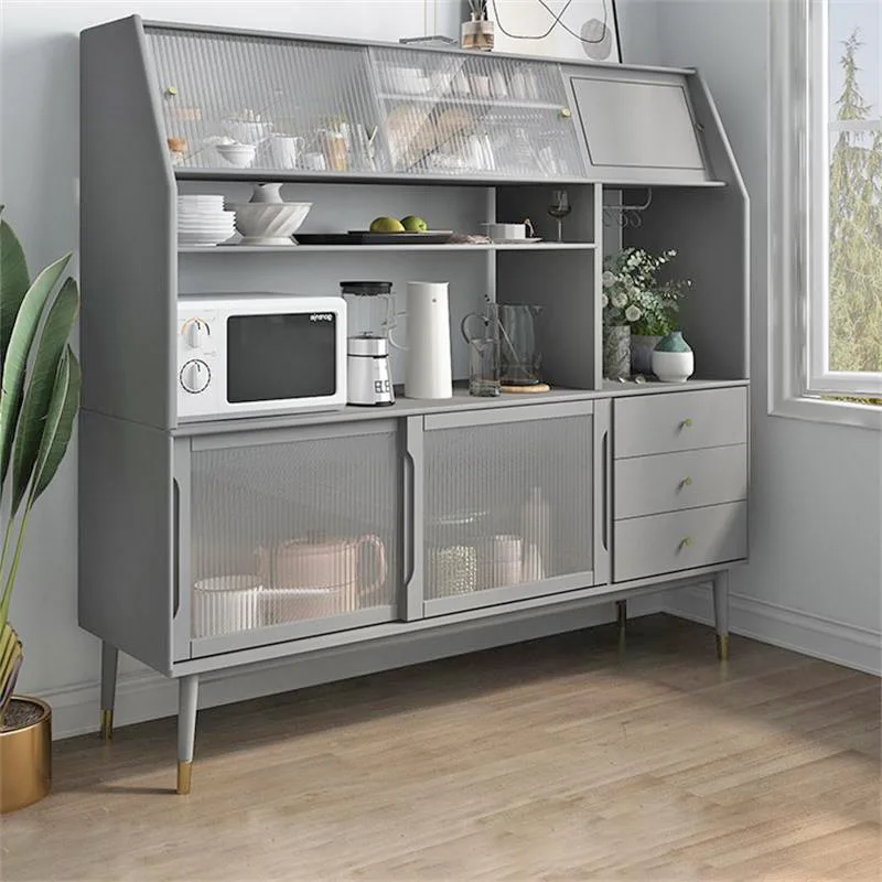 

Nordic side cabinet Solid wood tea cabinet Living room cupboard Simple kitchen Multifunctional storage
