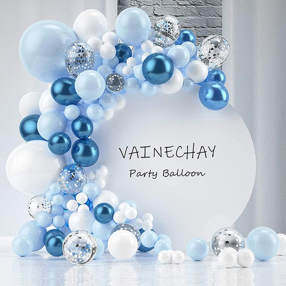 110pcs Blue Balloon Garland Arch Kit Wedding Baby Boy Birthday Decoration Party Balloons For Baby Shower Ocean Blue Balloon