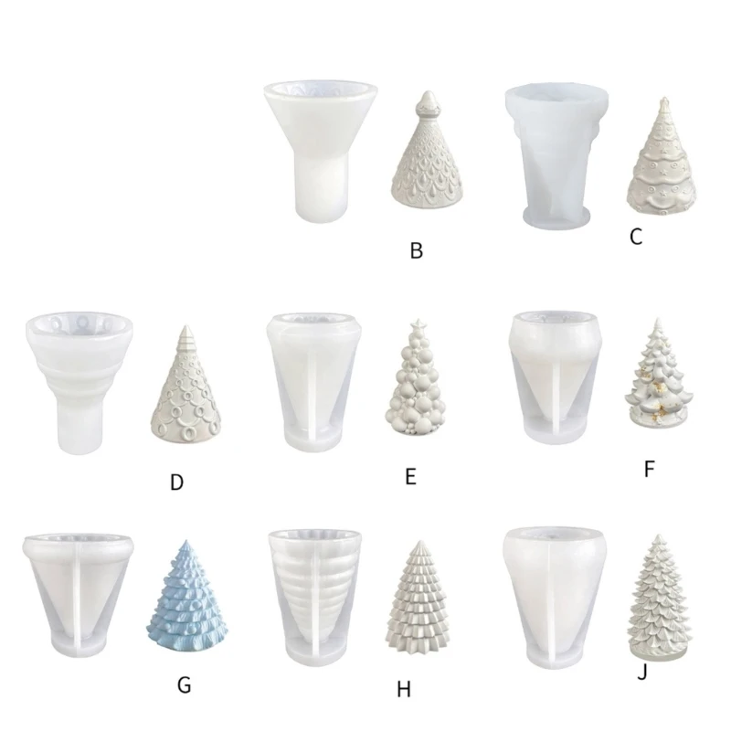 Delicate Christmas Tree Silicone Mold DIY Geometric Jewelry Holder Molds Soap Casting Mould Handmade Gift Dropship