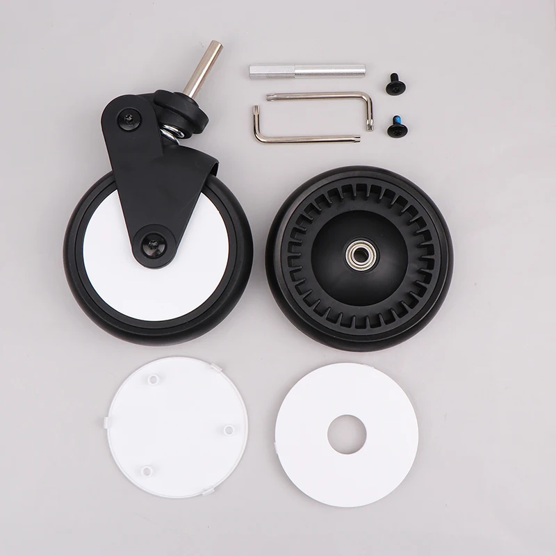 Stroller Replacement Rubber Wheels Front And Rear Wheel Stroller Accessories Compatible With Stroller
