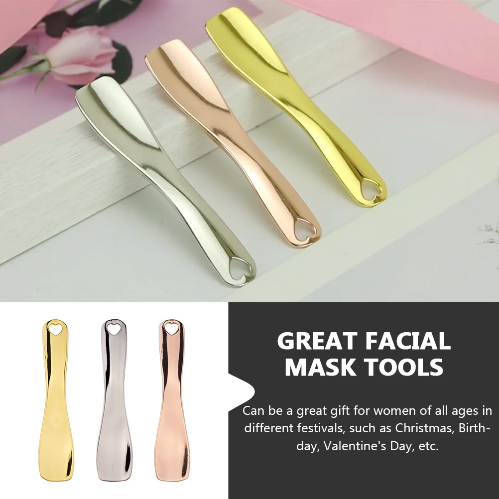3 pezzi cucchiaio per maschera facciale cucchiaio per crema per occhi in metallo per trucco strumento per la cura della pelle spatola di bellezza cucchiaio estrattore di crema