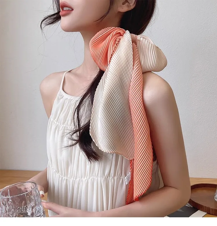 HOT SELLING miyake pleated Gradient scarf elastic candy color scarf IN STOCK