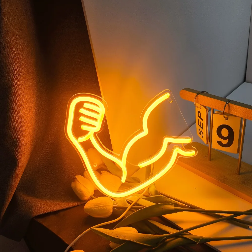 Fitness Motivation Light - Muscle Neon Signs - USB-Powered LED Gym Wall Decor for Home, Rooms, Bar, Boxing Club, Training Center