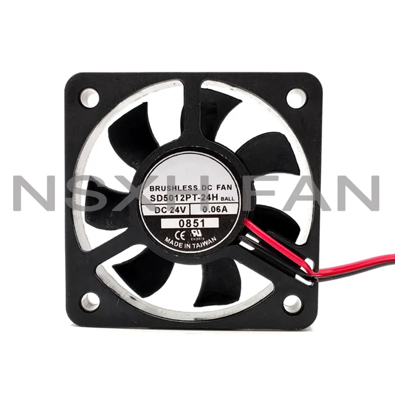 

New Fan SD5012PT-24H 24V 0.06A 5CM 5010 Inverter Cooling Fan 50×50×10mm