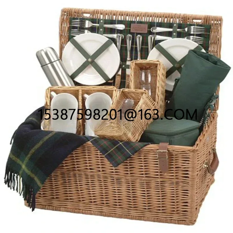 Large Empty Hotsale Wicker Picnic Baskets with Lid Souvenir Folk Art FAIRY Eco-friendly Bicycle Basket