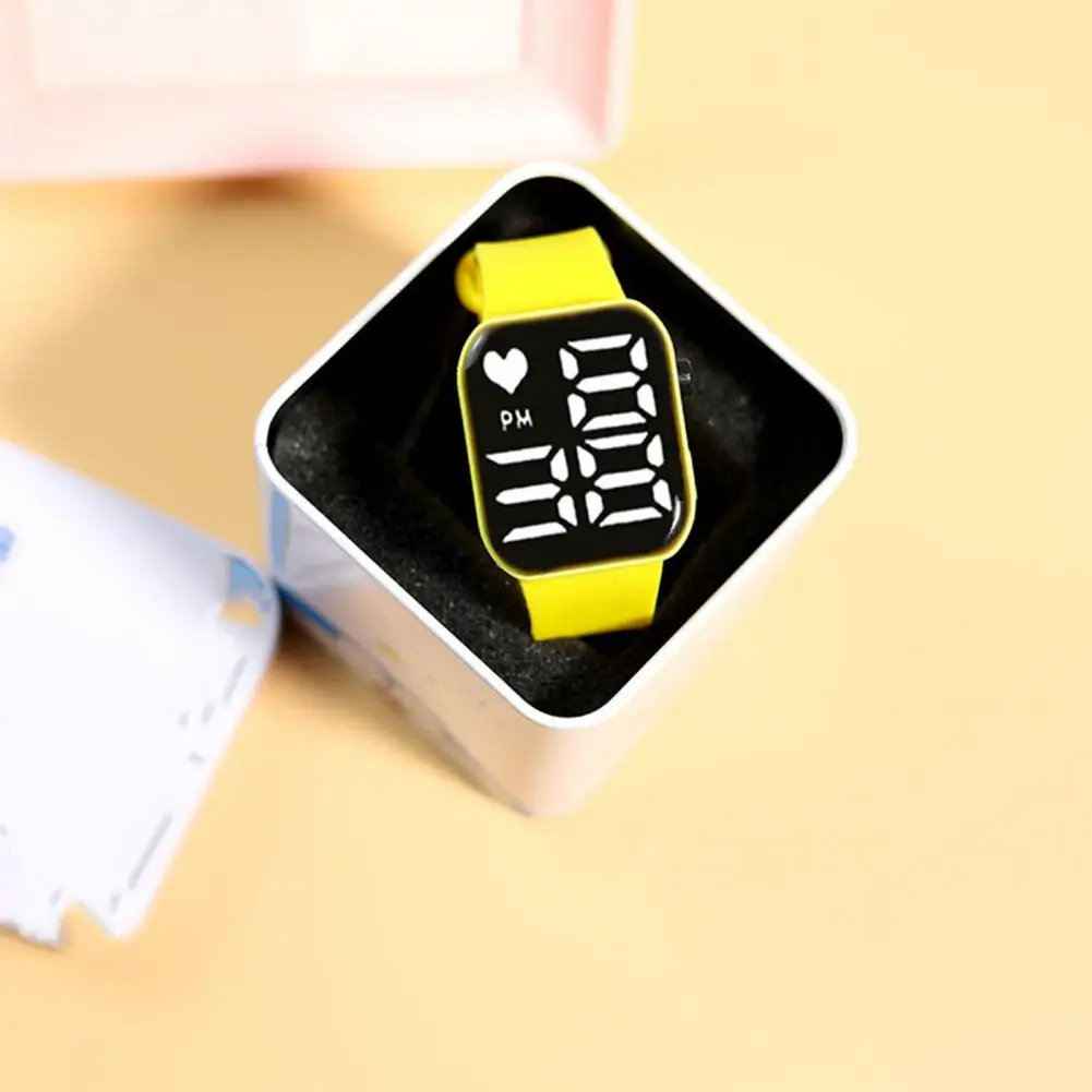 Kids LED Digital Watch Children Digital Sports Watch LED Electronic Watch Large Screen Digital Fashion Square Button Wristwatch