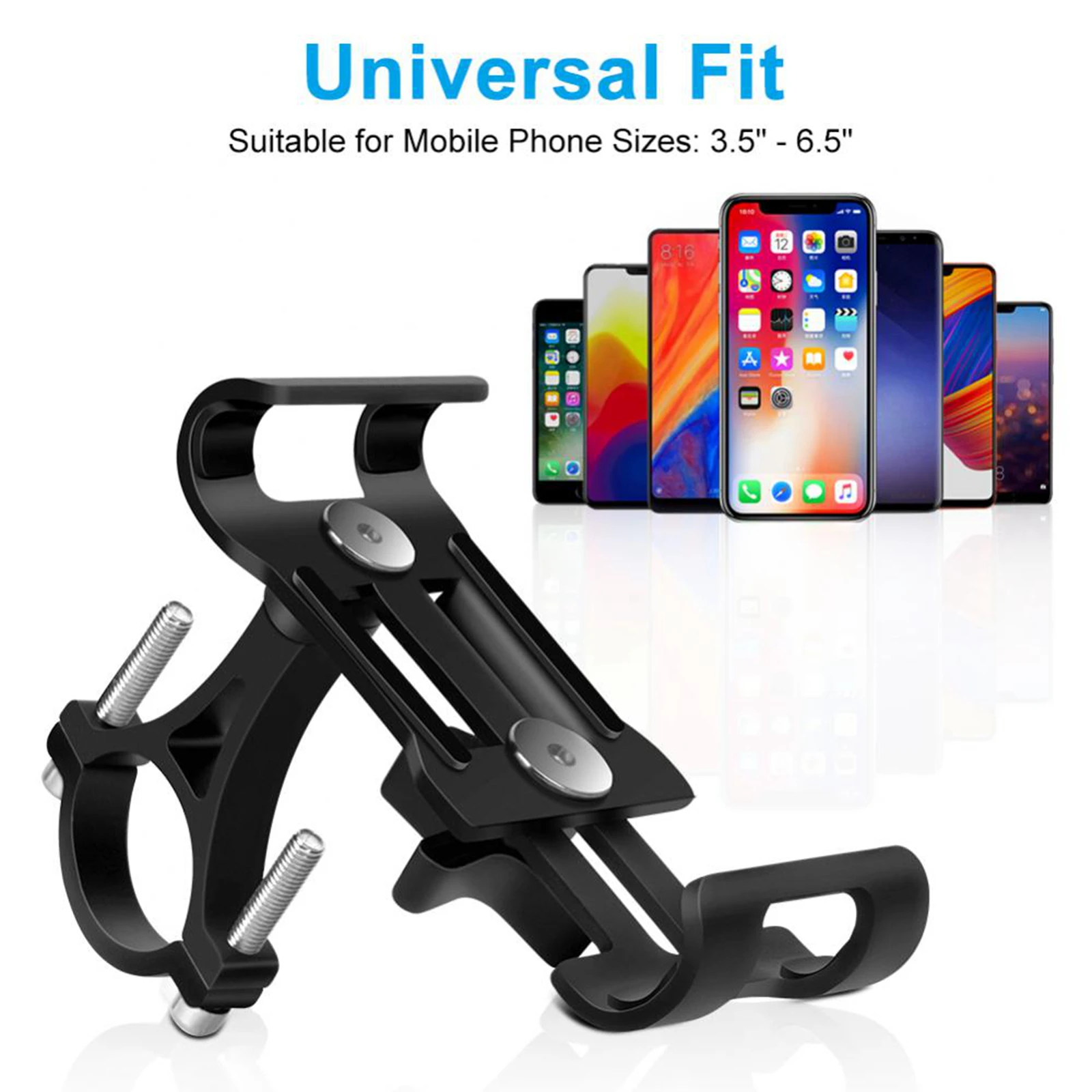 Metal 3.5-6.5 inches GPS Mobile Phone Holder Handlebar Support Mount Bracket For Motorcycle Bike Bicycle MTB Motorbike Bicycle