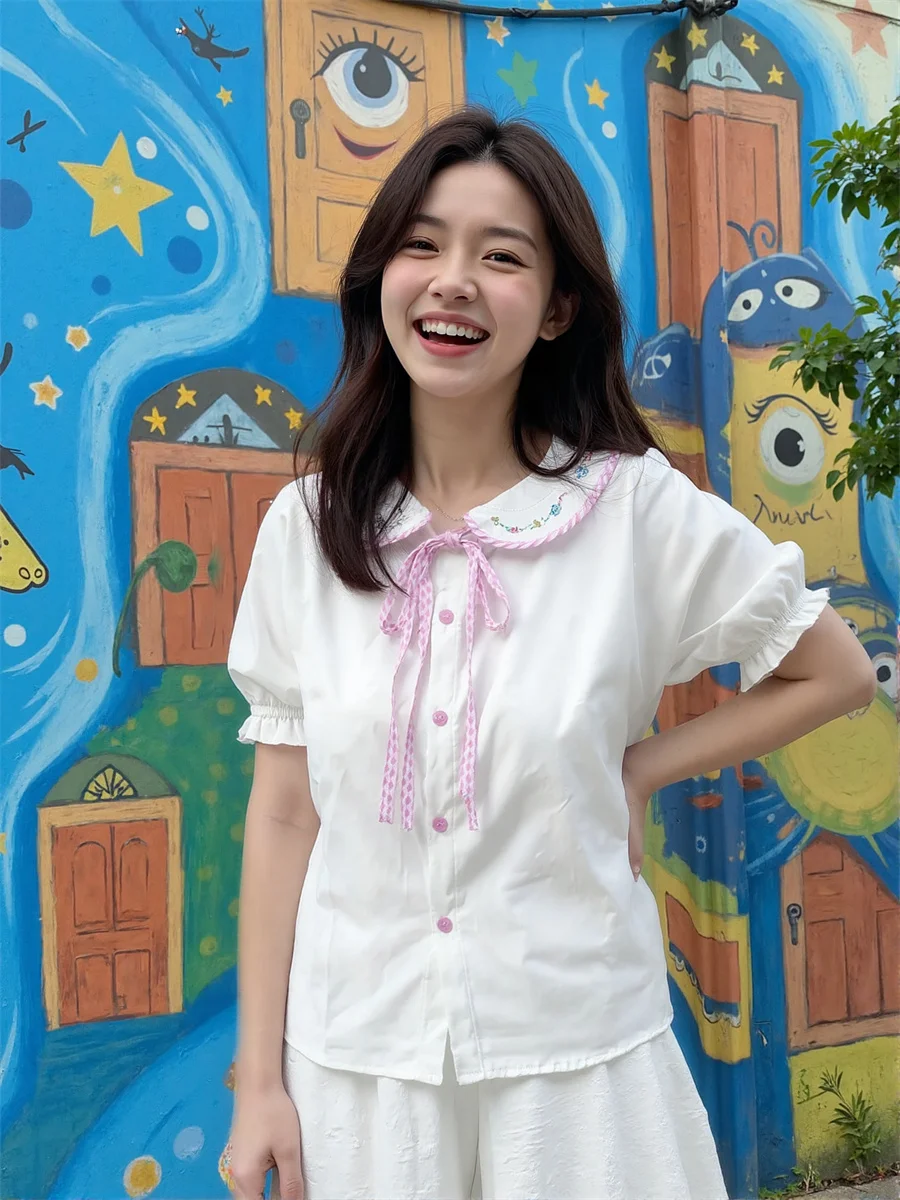 Capispalla da donna Camicie bianche arricciate Protezione solare Vacanza al mare Tessuto traspirante ad asciugatura rapida Protezione solare Viaggi all'aperto