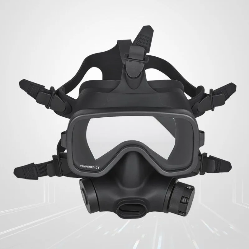 Akuana Cof2 Full Face Diving Mask Scuba Diving Comprehensive Mirror All Black Professional Submersible Equipment