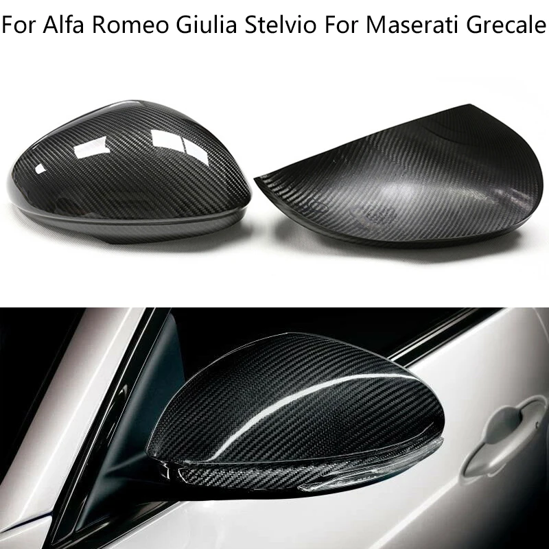 

For Alfa Romeo Giulia Stelvio Grecale 2015 2016 2017 2018-2023 Carbon Fiber Car Side Mirror Cover automobiles parts accessories