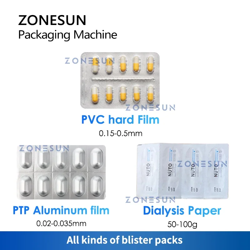 ZONESUN Blister Packaging Machine Aluminum Plastic Molding Forming Material Filling Sealing Chocolate Butter Jam Honey ZS-DPP